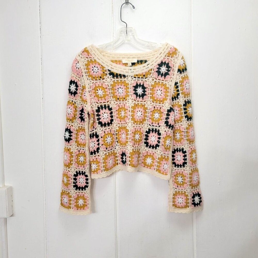 Rebellion Crocheted Floral Knit Sweater - Picture 6 of 6